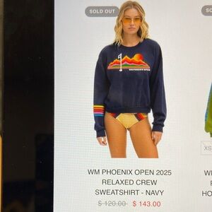 WM Phoenix Open 2025 Navy Relaxed Crew Sweatshirt